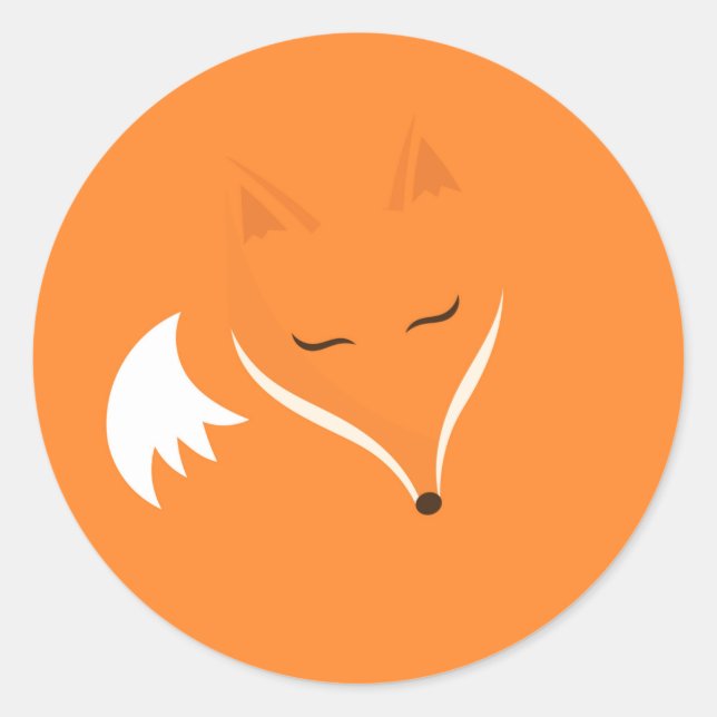 Red fox classic round sticker (Front)