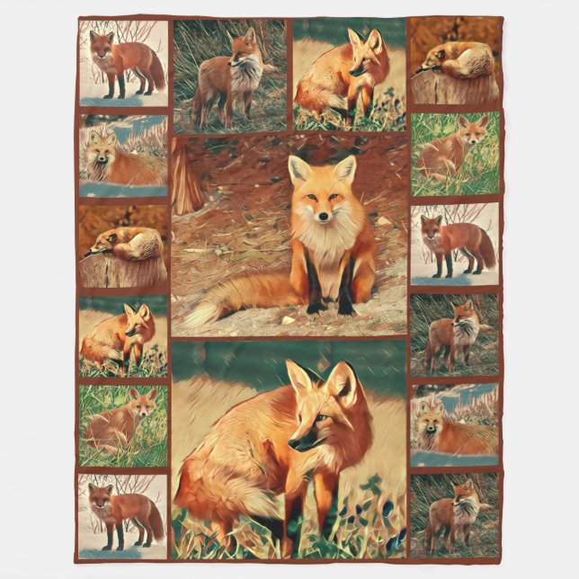 Red Fox Collection Fleece Blanket (Front)