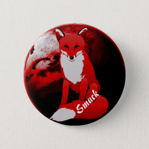 Red Fox Design Personalized 2 Inch Round Button