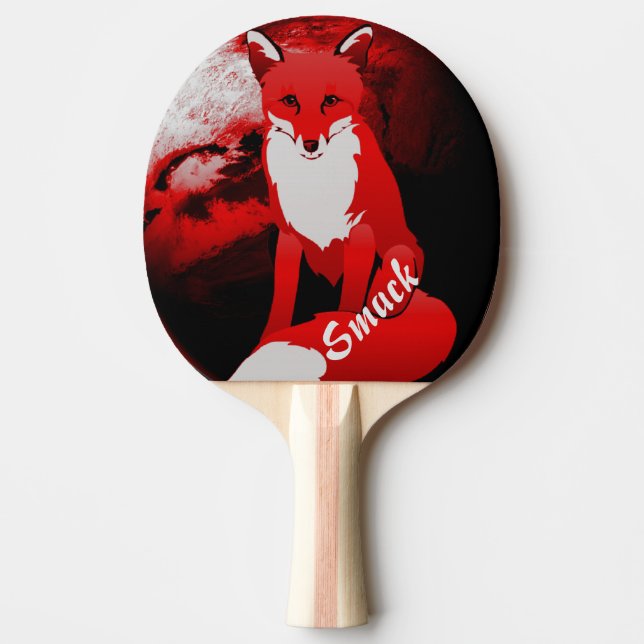 Red Fox Design Personalized Ping Pong Paddle (Front)