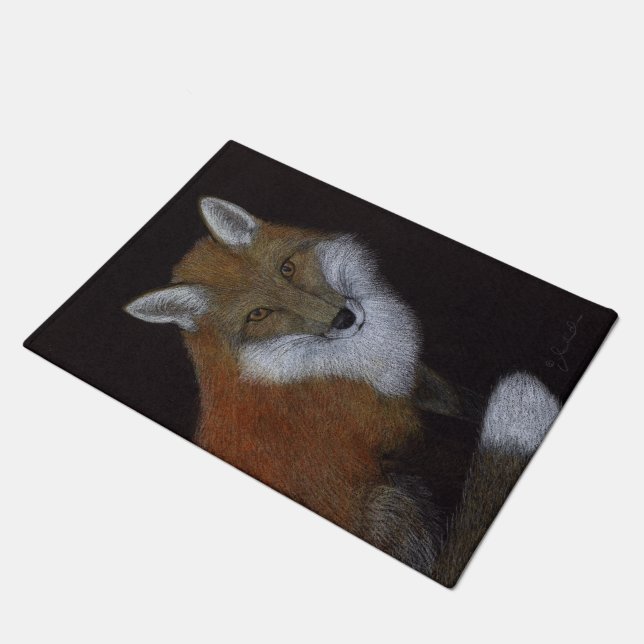 Red Fox Doormat (Angled)