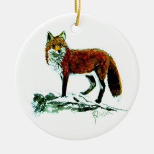 Red Fox double sided ornament
