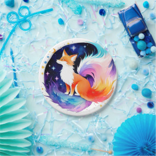 Red Fox Dreams Birthday Paper Plate