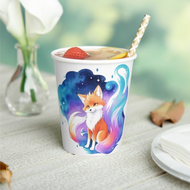 Red Fox Enchantment Birthday Paper Cups (Insitu)