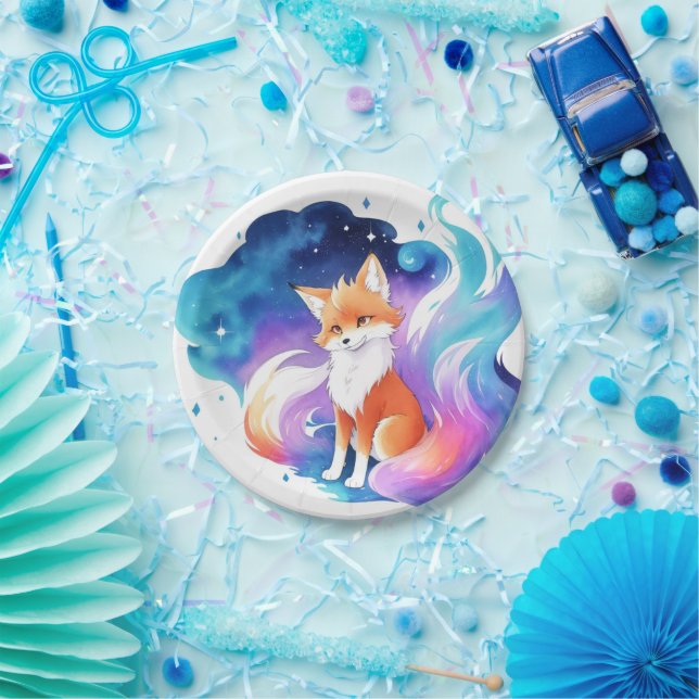 Red Fox Enchantment Birthday Paper Plate (Party)