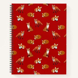 Red Fox Family 8.5 × 11 Notebook
