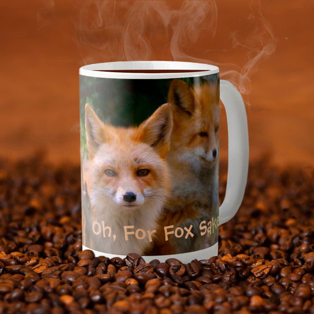 Red Fox Family Nature Lover Custom Text Coffee Mug (Creator Uploaded)