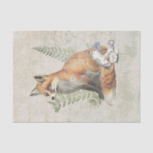 Red Fox Fern Mushroom Woodland Forest Decoupage  Tissue Paper