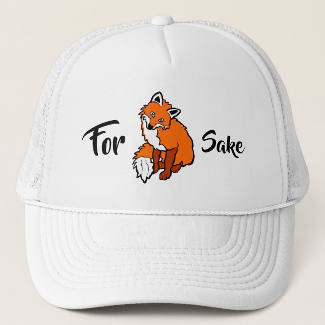 Red Fox, for sake funny customizable Trucker Hat (Front)