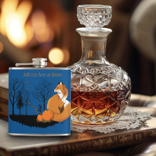 Red Fox Forest Pumpkin Hip Flask