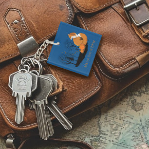 Red Fox Forest Pumpkins Keychain