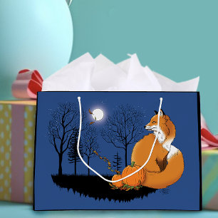 Red Fox Forest Pumpkins Large Gift Bag