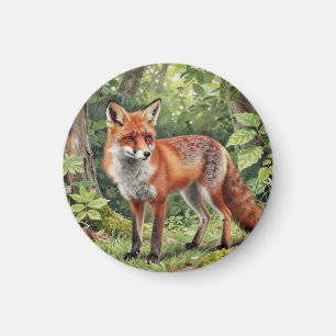 Red Fox Forest Wildlife Portrait Magnet