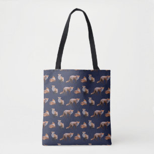 Red Fox Frenzy All Over Print Bag (Navy)