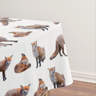 Red Fox Frenzy Tablecloth (choose colour)