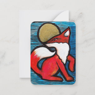Red Fox Full Moon Loyal Foxes MoonChild Card