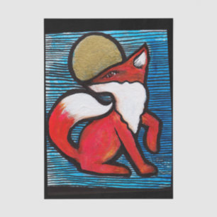 Red Fox Full Moon Loyal Foxes MoonChild Tissue Paper