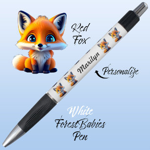 Red Fox, Fun Wildlife Animal Office Supply White Pen