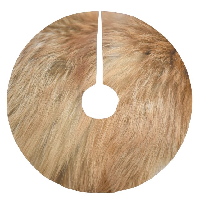 Red Fox Fur Pattern Tile Brushed Polyester Tree Skirt (Front)