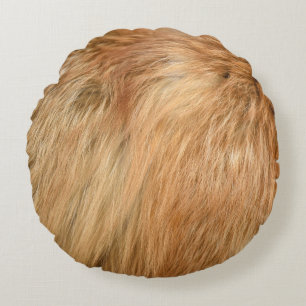 Red Fox Fur Pattern Tile Round Pillow