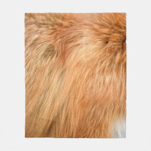 Red fox fur texture fleece blanket