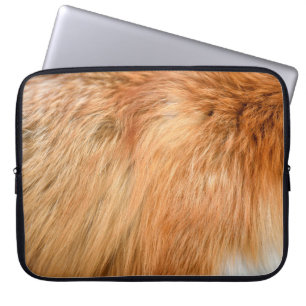 Red fox fur texture laptop sleeve