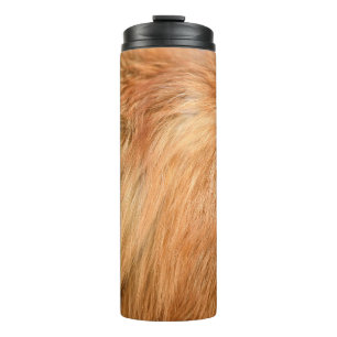 Red fox fur texture thermal tumbler