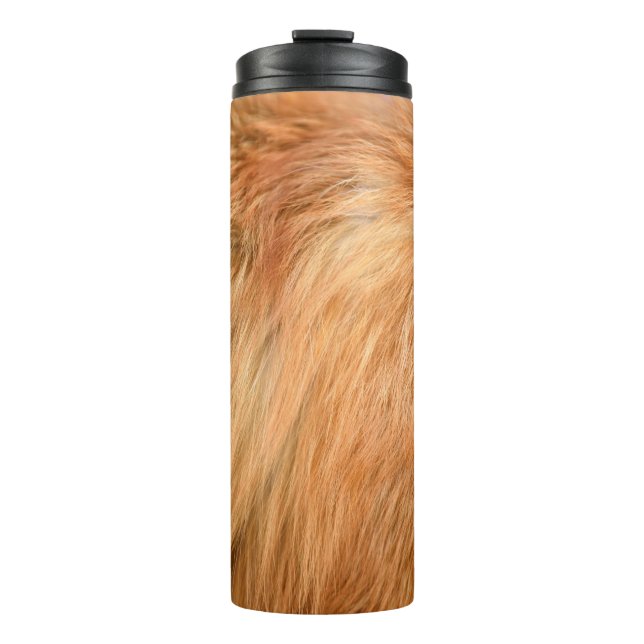 Red fox fur texture thermal tumbler (Front)