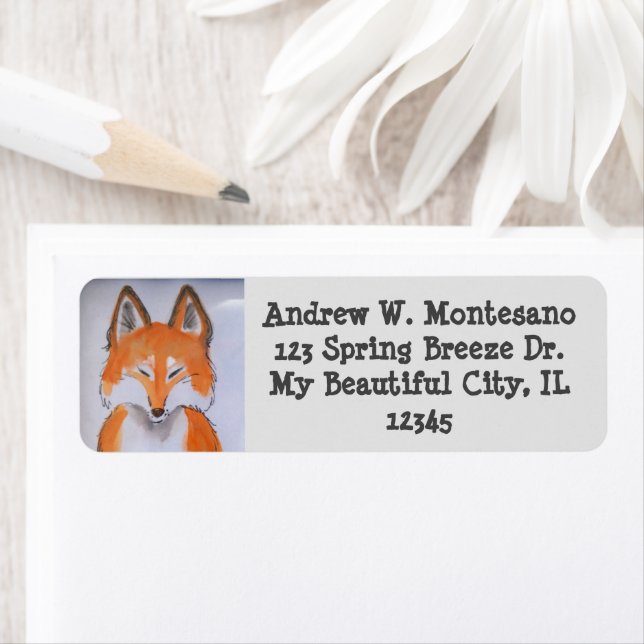 Red Fox Grey Faune Animal Art Personnaliser (En situation)