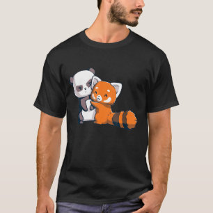 Red Fox Hugs Panda Bear Cute T-Shirt