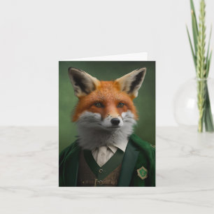 Red Fox in a Green St. Patrick's Day Suit  Card
