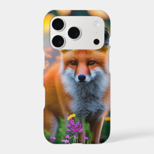 Red Fox in Field of Wildflowers  