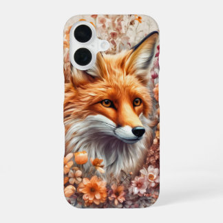 Red fox in flowers cover
