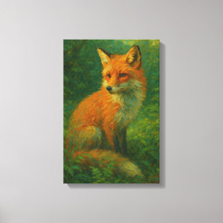 Red Fox in Forest - Wildlife Nature Portrait Canvas Print