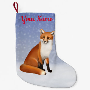 Red Fox in Snow Christmas Stocking