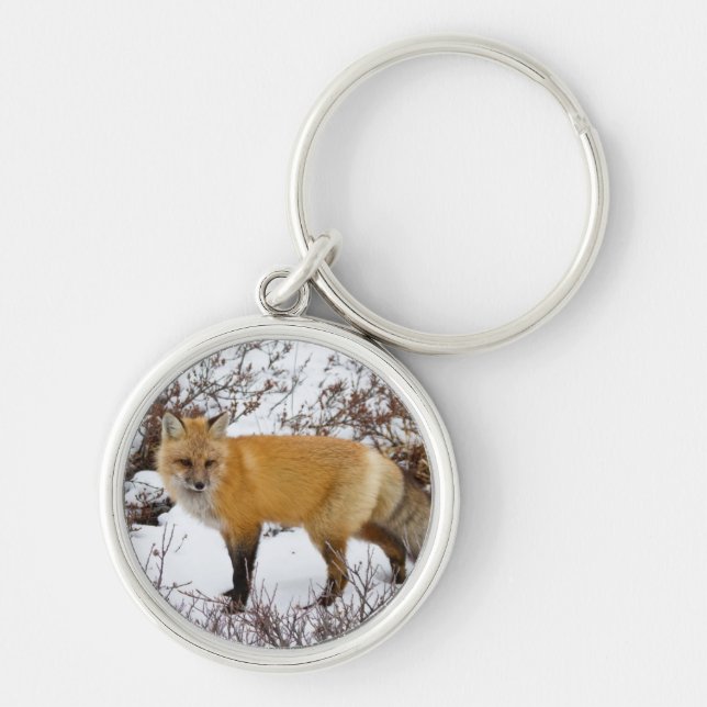 Red Fox in snow in winter Keychain (Front)