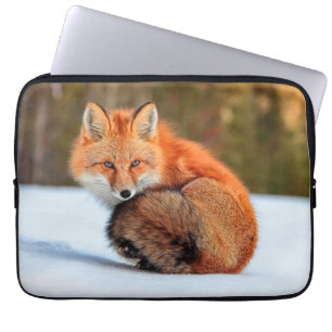 Red Fox In Snow Yukon Laptop Sleeve