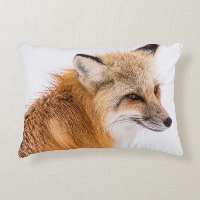 Red Fox in the Snow Decorative Pillow (Front)