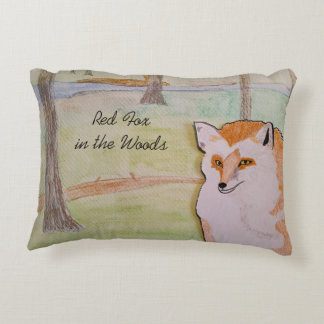 Red Fox in the Woods Accent Pillow