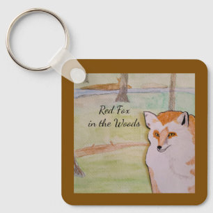 Red Fox in the Woods Keychain