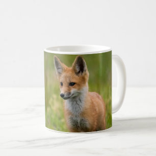Red Fox Kit In Grassy Meadow Coffee Mug