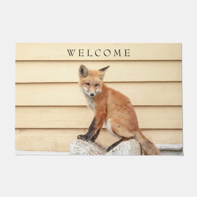Red Fox Kit in The Hudson Valley Doormat (Front)