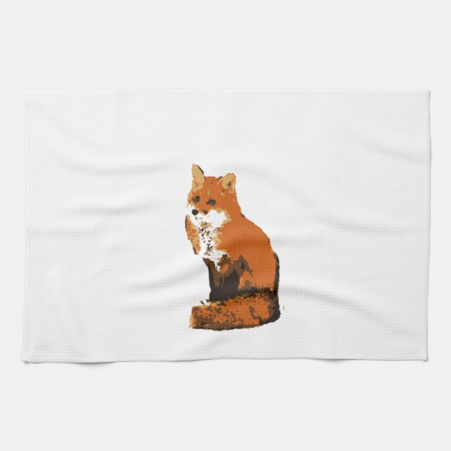 Red Fox Kitchen Towel (Horizontal)