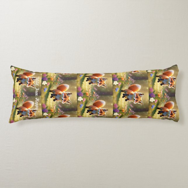 "Red Fox Kit's Antics" Body Pillow (Front)