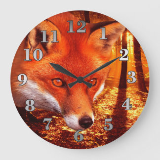 Red Fox Large Clock