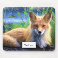 Red Fox Laying in the Grass Scenic Personalized