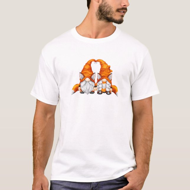 Red Fox Lover With Bushy Tails For Autumn With Fun T-Shirt (Front)