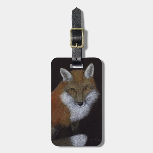 Red Fox Luggage Tag (Front Vertical)