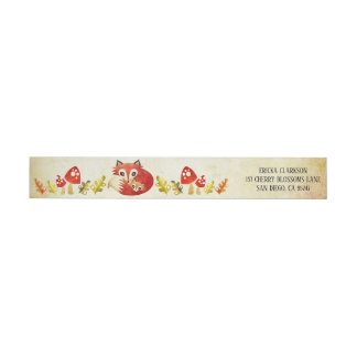 Red Fox Mom and Pup Wrap Around Address Labels
