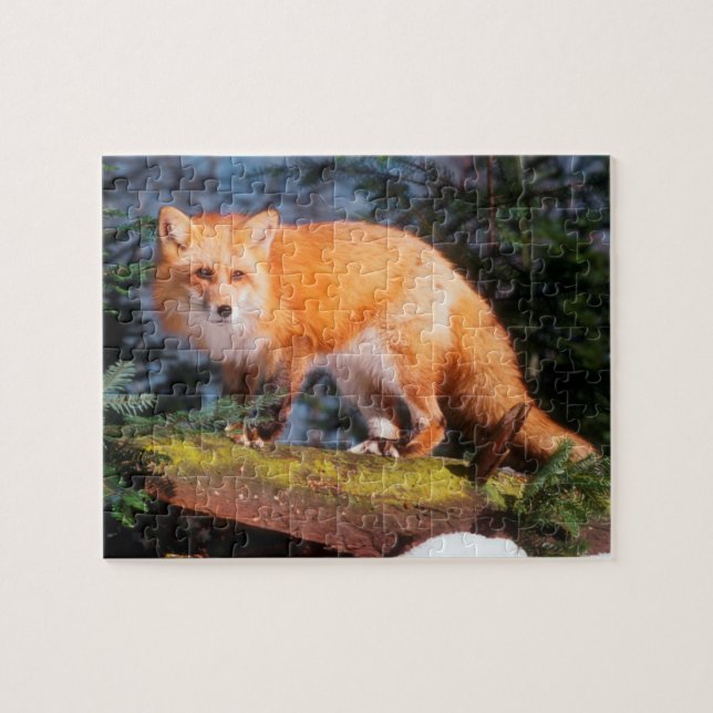 Red Fox on a log Jigsaw Puzzle (Horizontal)
